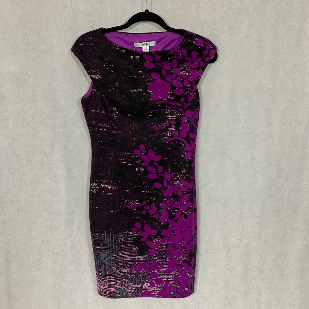 Wisp purple floral pattern dress